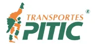 logo de transportes Pitic, nombre en color verde